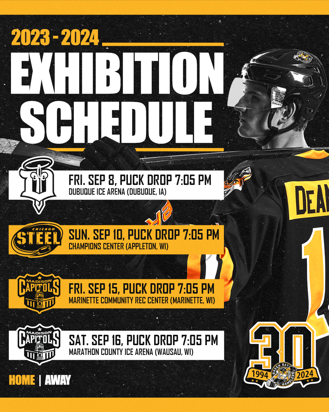 Gamblers Announce Exhibition Schedule Green Bay Gamblers Hockey