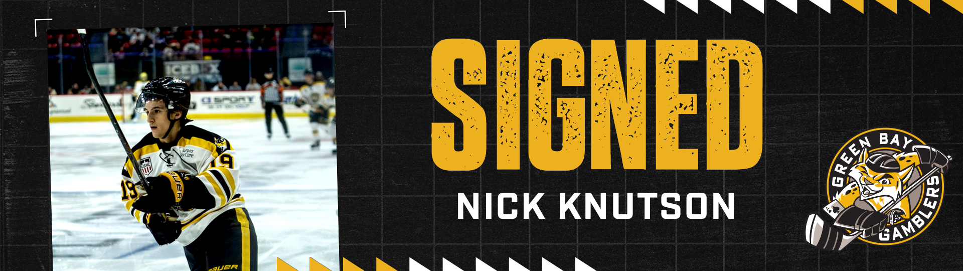 The Green Bay Gamblers announced that left wing Nick Knutson has signed a standard player agreement and will be back with the team for the 2026-27 United States Hockey League (USHL) season.